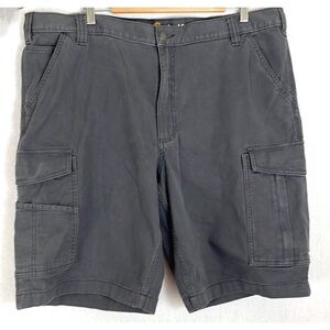 Carhartt gray twill relaxed fit cargo shorts size 42